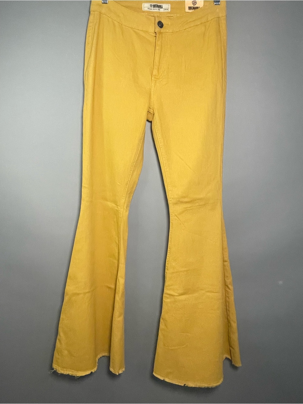 Rock & Roll Denim Mustard Bell Bottom Jeans NWT 29x34